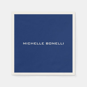 Sapphire Blue Minimalist Plain Legible Modern Napkin