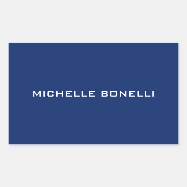 Sapphire Blue Minimalist Plain Legible Modern Sticker (Front)