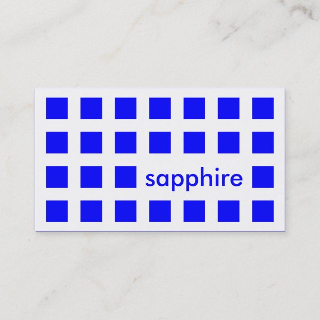 sapphire blue (mod squares) business card (Front)