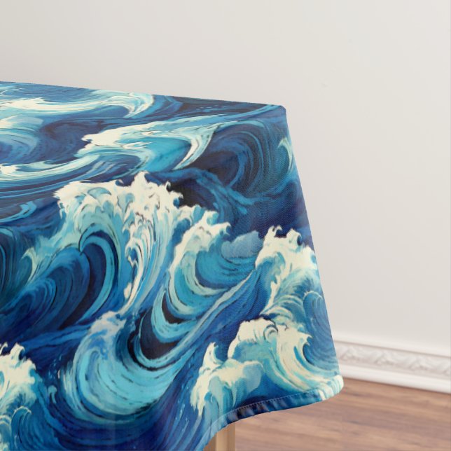 Sapphire Blue Ocean Tablecloth (In Situ)