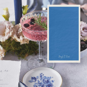 Sapphire Blue Personalized Wedding  Napkin