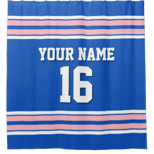 Sapphire Blue Pink White Stripes Sports Jersey
