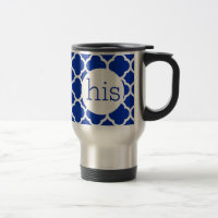 Sapphire Blue Quatrefoil Monogram