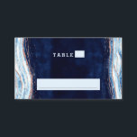 Sapphire Blue Rose Gold Geode Wedding Table Number Place Card<br><div class="desc">Sapphire Blue Rose Gold Geode Agate Marble, With Sparkling Rose Gold foil accents, and Modern trendy brushed script font. Royal Blue, Dark Navy, and white stone look, is luxurious and modern for your wedding - Personalized Wedding Reception Guest Seating Table Number Place Card! ~ Check my shop to see the...</div>