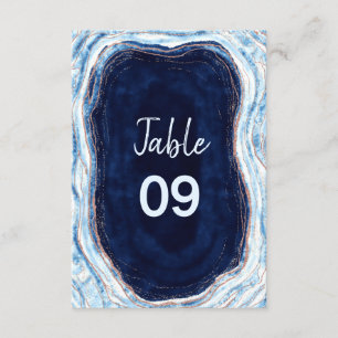 Sapphire Blue Rose Gold Mariage Numéros de table