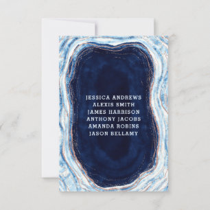 Sapphire Blue Rose Gold Wedding Table Numbers