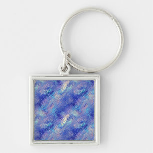 Sapphire Blue Scribbled Texture Keychain