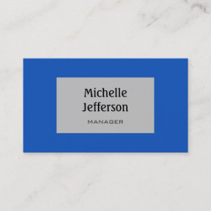 Sapphire Blue Silver Grey Trendy Business Card