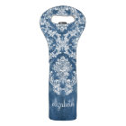 Sapphire Blue Vintage Damask Pattern and Name