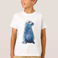 Sapphire Blue Watercolor Baby Seal Kids