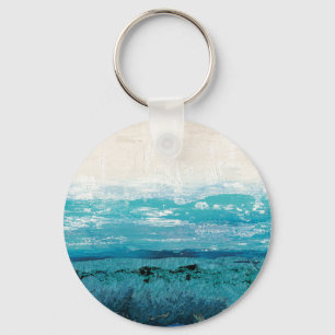 Sapphire Blue Watercolor Keychain