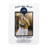 Sapphire Blue Wax Seal Photo Wedding Save the Date