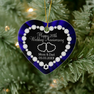 Sapphire Blue Wedding Anniversary   DIY Text   Ceramic Ornament