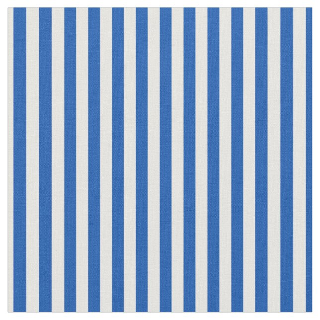 Sapphire Blue & White Stripes Fabric (Close Up)