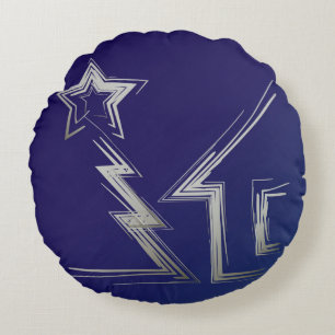 Sapphire Christmas night Round Pillow