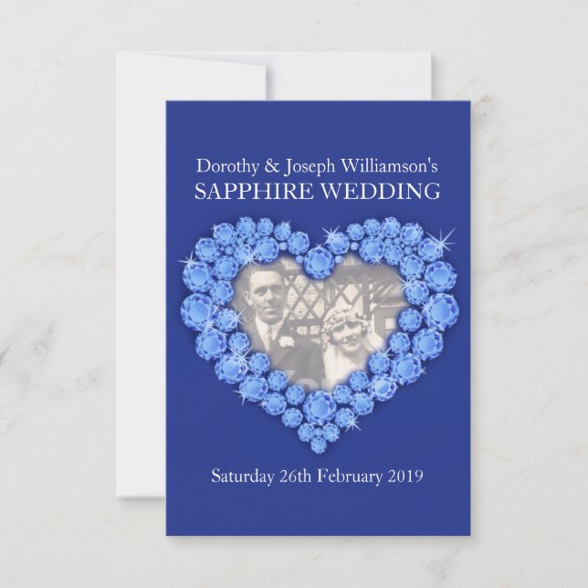 Sapphire coeur mariage ajouter votre invitation de (Devant)