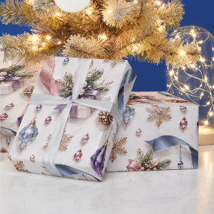 Sapphire Crystal Christmas Gift Ribbons Wrapping Paper