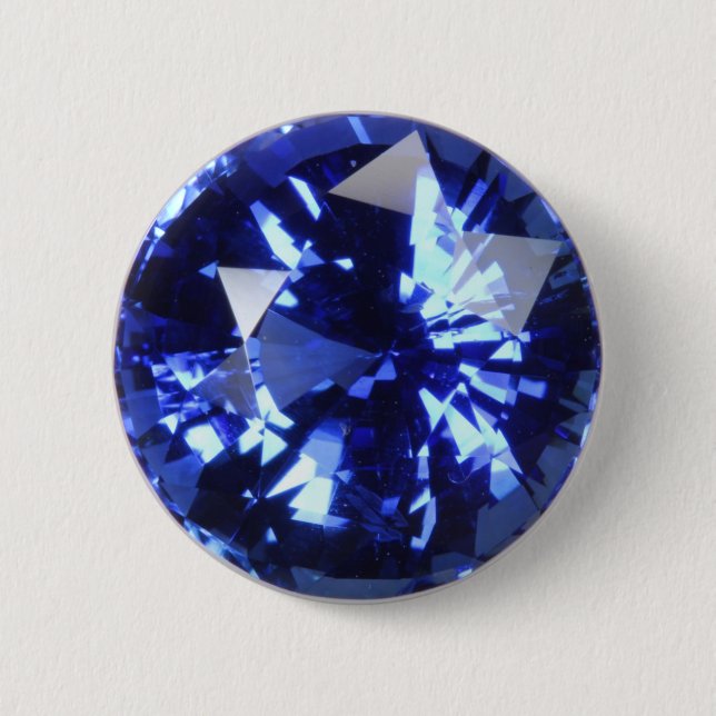 Sapphire Dark Blue Gemstone September Birthstone 2 Inch Round Button (Front)