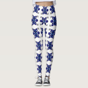 Sapphire Diamond Gemstone Art Blue Leggings