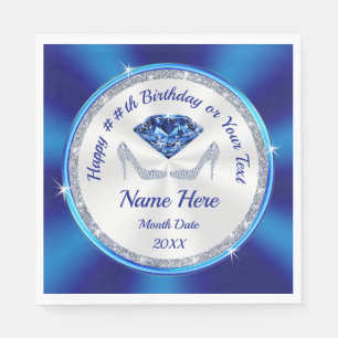 Sapphire, Diamond Heels, Birthday Napkins for Her