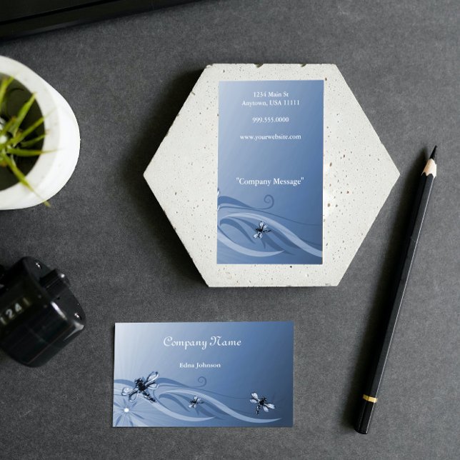 Sapphire Dragonflies Carte de visite (Sapphire Dragonflies Business Card)