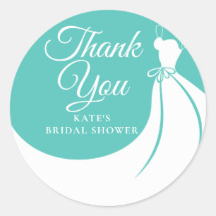 Sapphire Elegant Gown Bridal Shower Classic Round Sticker