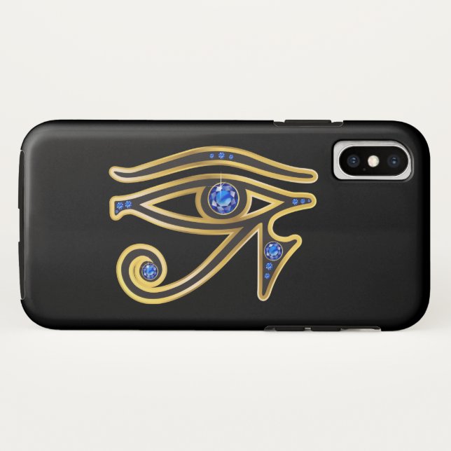 Sapphire Eye of Ra in Gold Case-Mate iPhone Case (Back (Horizontal))