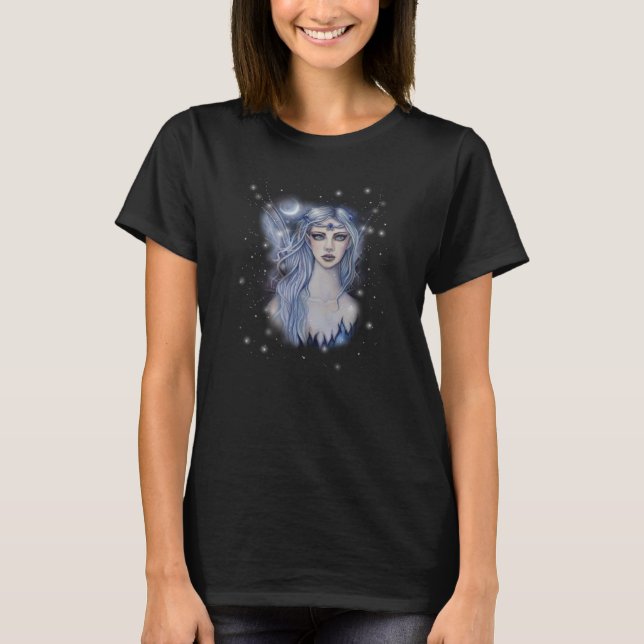 Sapphire Fairy Celestial Fantasy Art T-Shirt (Front)