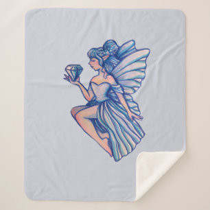 Sapphire Fairy Sherpa Blanket
