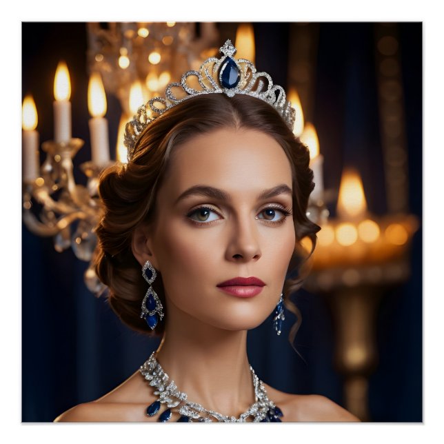 Sapphire Flame Elegance Poster (Front)