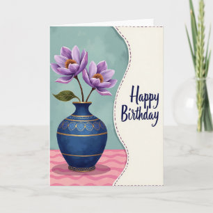 Sapphire Floral Birthday Card