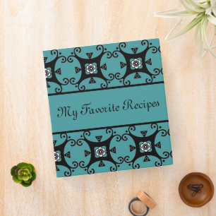 Sapphire Floral Swirls Recipe Binder