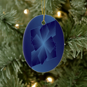 Sapphire Flower Ceramic Ornament