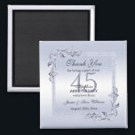 Sapphire Gem & Glitter 45th Wedding Anniversary  Magnet<br><div class="desc">Glamourous and elegant posh 45th Sapphire Wedding Anniversary party favour magnet with stylish sapphire blue gem stone jewels corner decorations and matching coloured glitter border frame. A romantic design for your celebration. All text, font and font colour is fully customizable to meet your requirements. If you would like help to...</div>