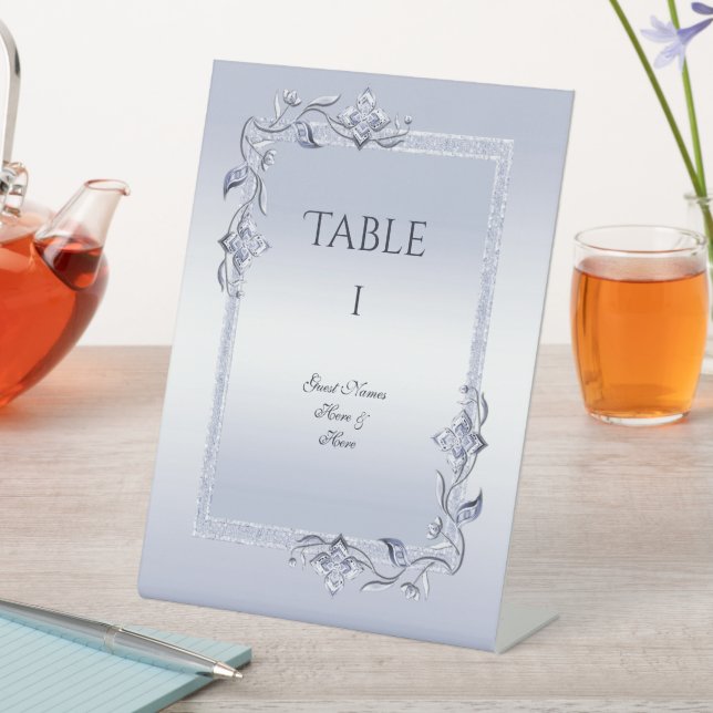 Sapphire Gem & Glitter 45th Wedding Anniversary  Pedestal Sign (In SItu)