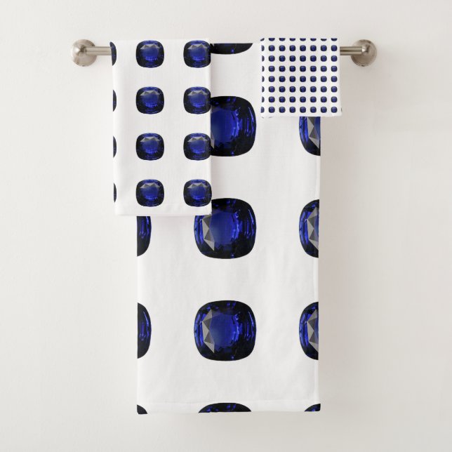 Sapphire Gemstone Blue Bath Towel Set (Insitu)
