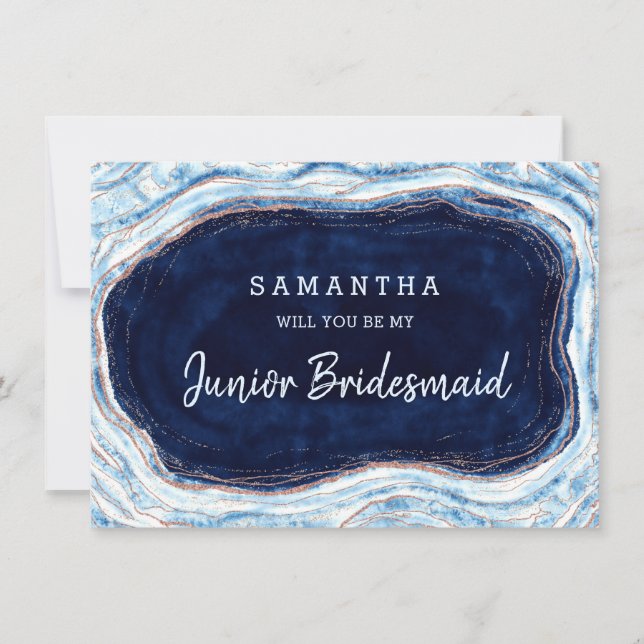 Sapphire Geode Be My Junior Bridesmaid Proposal (Front)