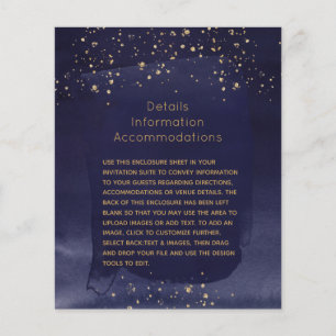 Sapphire & Gold Wedding Details Enclosure