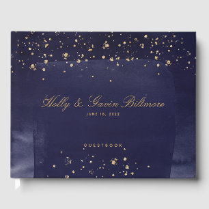 Sapphire & Gold Wedding Guest Book