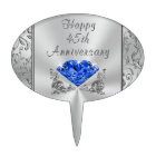 Sapphire Happy 45th Anniversary Cake Topper Pick
