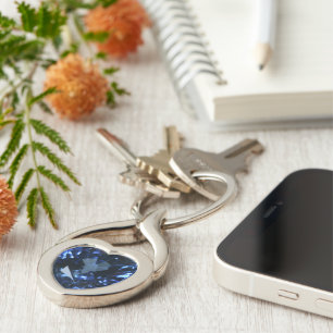 Sapphire Heart Keychain