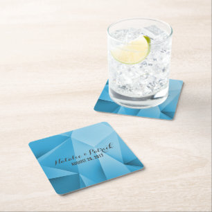 Sapphire Jewel Tones Wedding Paper Coasters