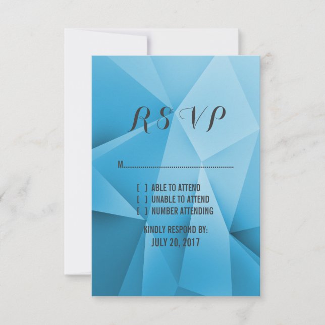 Sapphire Jewel Tones Wedding RSVP Card (Front)