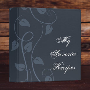 Sapphire Leafy Swirl Recipe Book Binder