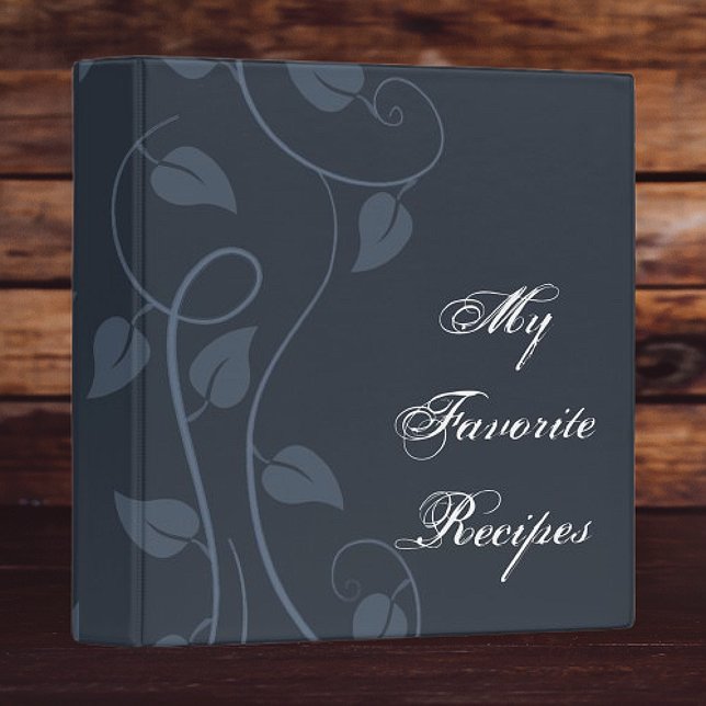 Sapphire Leafy Swirl Recipe Book Binder (Sapphire Leafy Swirl Recipe Book Binder)
