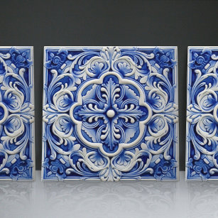Sapphire Lisbon Patterned Ceramic Design Tile