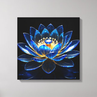 Sapphire Lotus Blossom Canvas Print