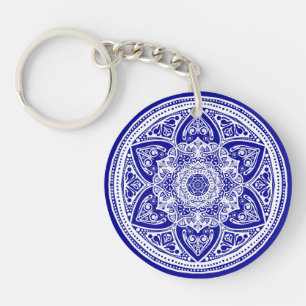 Sapphire Mandala Keychain