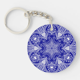 Sapphire Mandala Keychain