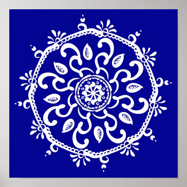 Sapphire Mandala Poster (Front)